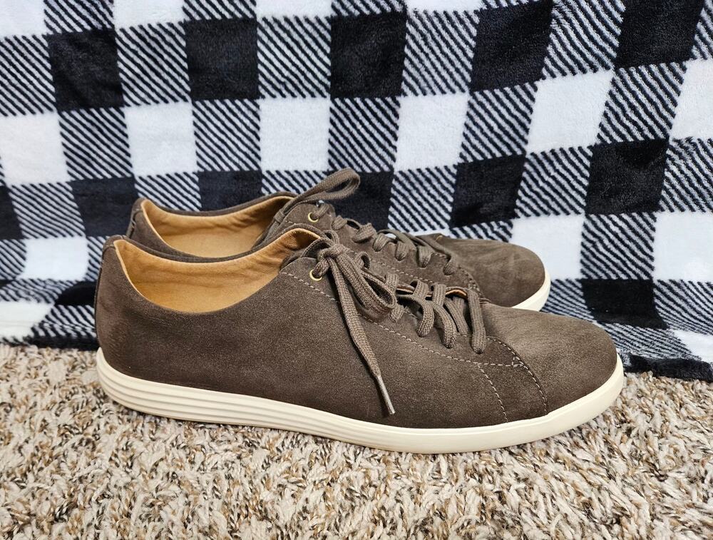 Cole Haan Grand.ØS Men's Suede Sneakers Gray Lace Up Casual Shoes Size 11M